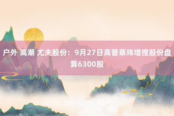 户外 高潮 尤夫股份：9月27日高管蔡玮增捏股份盘算6300股
