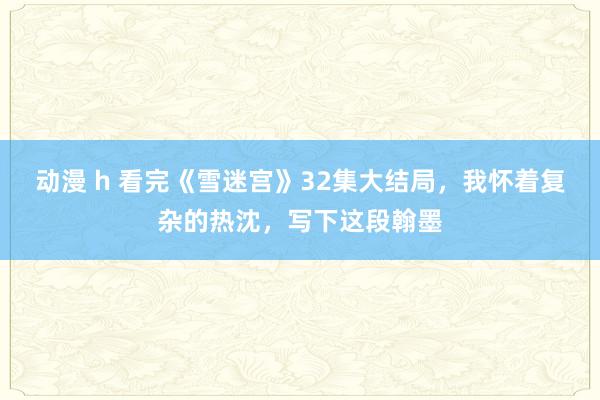 动漫 h 看完《雪迷宫》32集大结局，我怀着复杂的热沈，写下这段翰墨